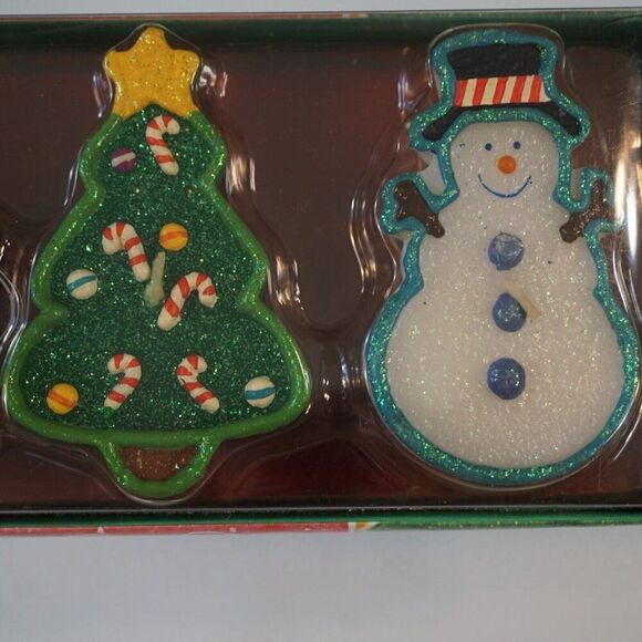 Russ Snowy Days 3 Floating Christmas Candles Gingerbread Christmas Tree Snowman - Picture 5 of 6